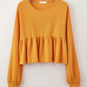 Peplum crop long sleeve